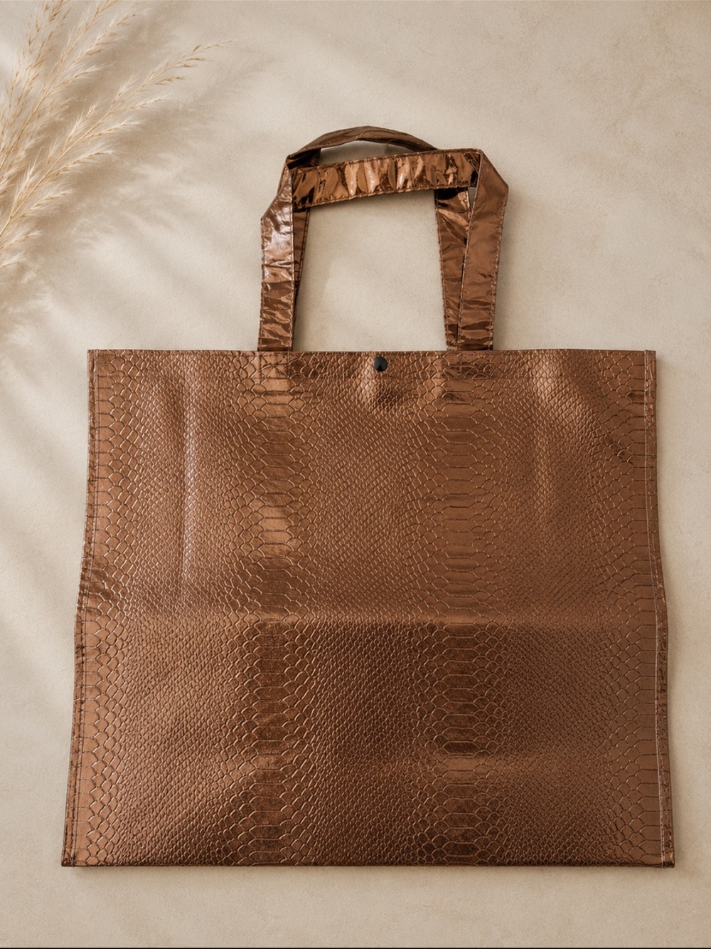 Metallic reusable tote bag